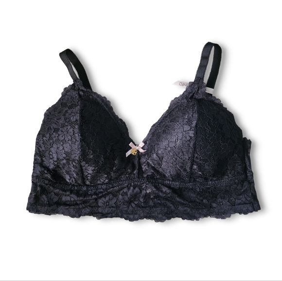 Daisy Fuentes Other - Daisy Fuentes Size 1X Black Bralette Padded Lace Wireless 40D 42D